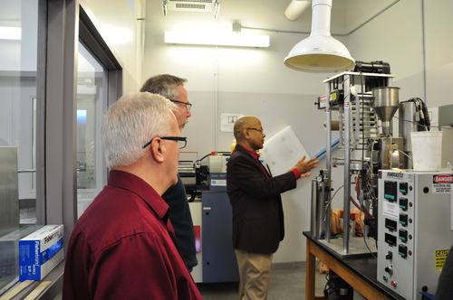 Rick Everest and Craig Schwindt touring the BDDC with Prof. Amar Mohanty