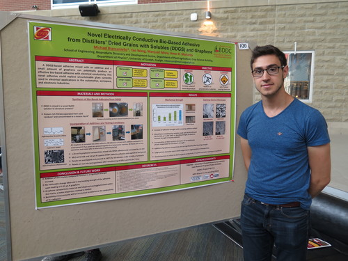 Undergrad, Michael Biancaniello, with his poster presentation at the CUPS poster competition
