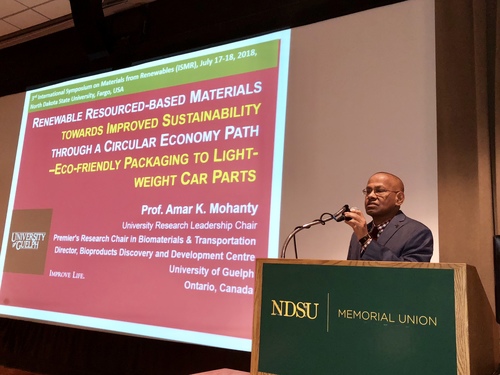 Prof. Amar Mohanty giving a keynote presentation at ISMR 2018