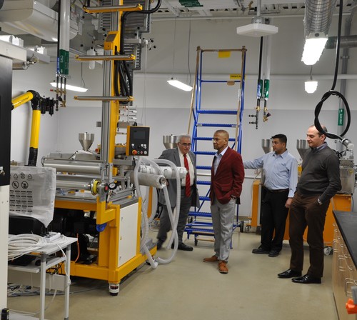 Image - Prof. Amar Mohanty giving a tour of Phase 3 of the BDDC to Advisory Board members