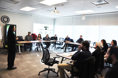 Dr. Misra giving an overview of the bioproducts facility to the OMAFRA delegates.