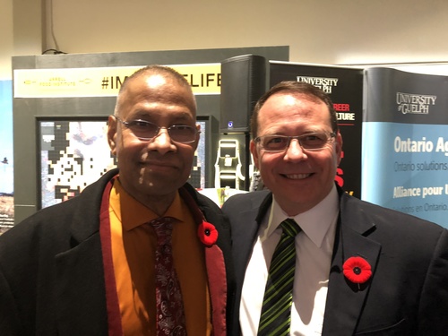 Professor Mohanty with Guelph MPP Mike Schreiner