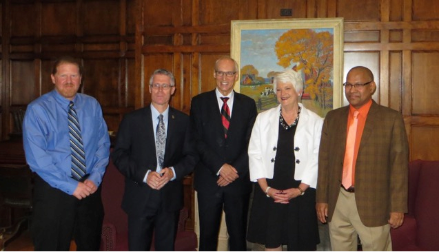 Members of the Ontario Research Fund - Research Excellence project team; Prof. Carl Svensson, Malcolm Campbell, Franco Vaccarino, Liz Sandals, and Prof. Amar Mohanty