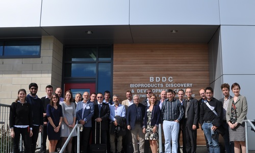 16-member delegation of French experts from industry and academia visiting the BDDC facility, with Prof. Hung Lee, Tyler Whale, Gregor Lawson, and other BDDC members