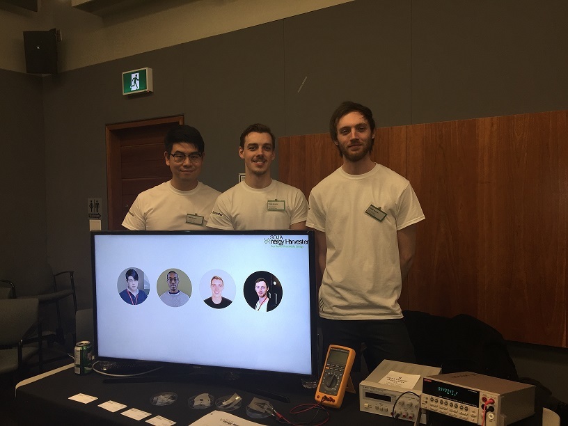 Yin Li, Connor Davis, and Dylan Jubinville at the 21st Annual Project SOY competition with their third place project on ~!ch value=