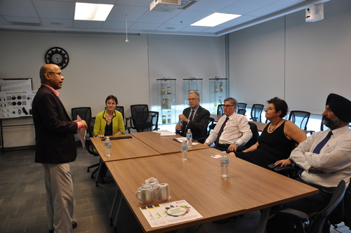 Prof. Amar Mohanty presenting in front of delegation from the Canadian Food Inspection Agency (CFIA) visiting the BDDC