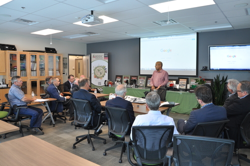 Prof. Amar Mohanty presenting in front of 12-member delegation of the Canadian Agri-Food Policy Institute (CAPI) at the BDDC