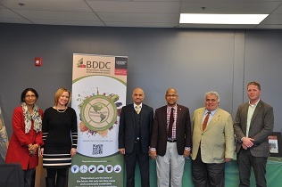 Dinesh Bhatia, the Consul General of India, visiting the BDDC as part of a campus tour, with Prof. Amar Mohanty, Prof. Manjusri Misra, Dr. Hamdy Khalil, and Steve Brabandere