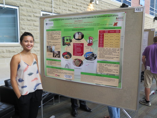 Undergrad, Joyce Cheng, with her poster presentation at the CUPS poster competition