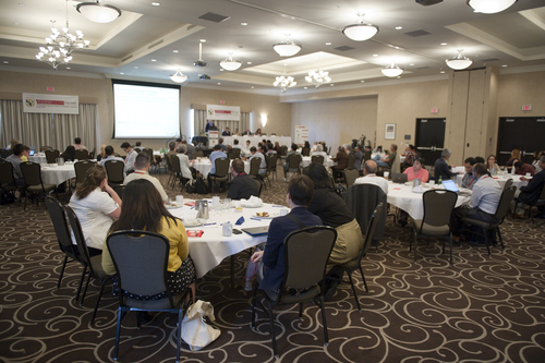 ISBBB attendees listening to plenary presentation